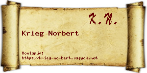 Krieg Norbert névjegykártya